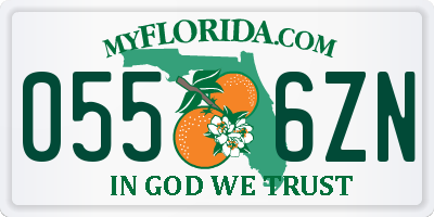 FL license plate 0556ZN