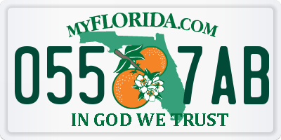 FL license plate 0557AB