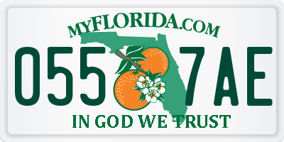 FL license plate 0557AE