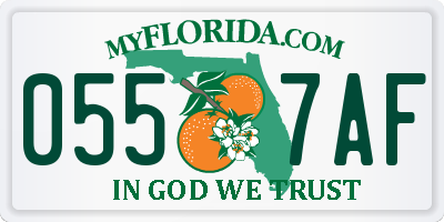 FL license plate 0557AF