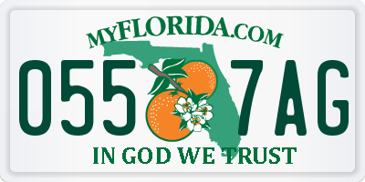 FL license plate 0557AG