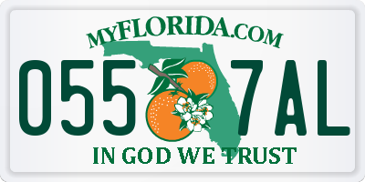 FL license plate 0557AL