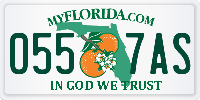 FL license plate 0557AS