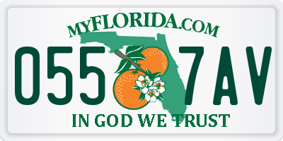 FL license plate 0557AV