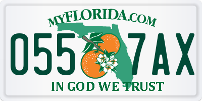 FL license plate 0557AX