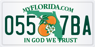 FL license plate 0557BA