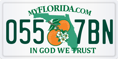 FL license plate 0557BN
