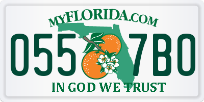 FL license plate 0557BO