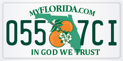 FL license plate 0557CI