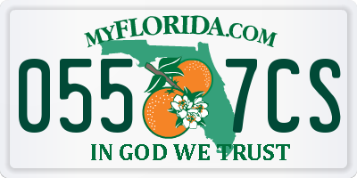 FL license plate 0557CS