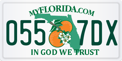 FL license plate 0557DX