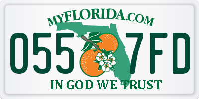 FL license plate 0557FD