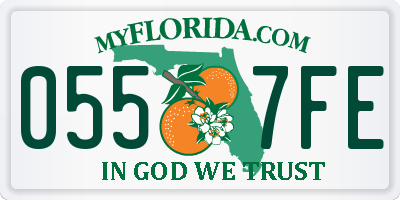 FL license plate 0557FE