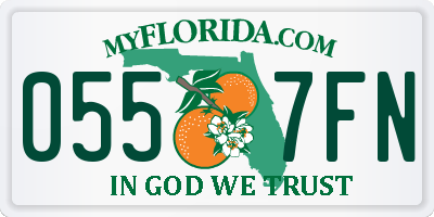 FL license plate 0557FN