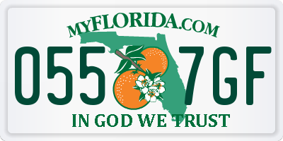 FL license plate 0557GF