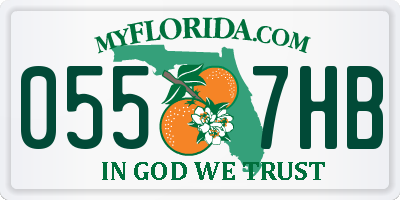FL license plate 0557HB