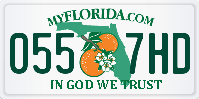 FL license plate 0557HD