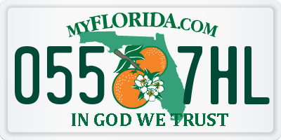 FL license plate 0557HL