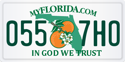FL license plate 0557HO