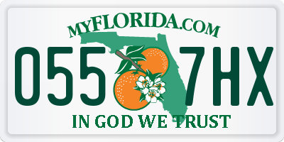 FL license plate 0557HX