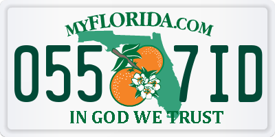 FL license plate 0557ID