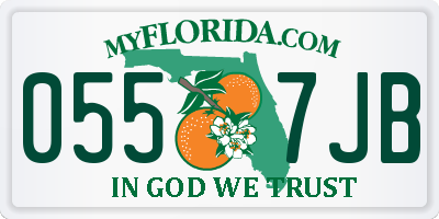 FL license plate 0557JB