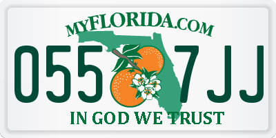 FL license plate 0557JJ