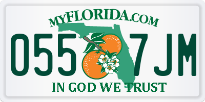 FL license plate 0557JM