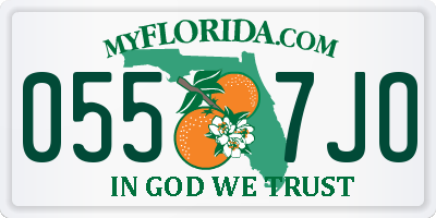 FL license plate 0557JO