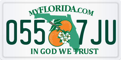FL license plate 0557JU