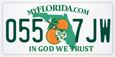 FL license plate 0557JW