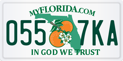 FL license plate 0557KA