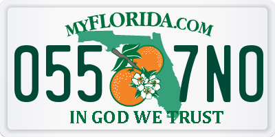 FL license plate 0557NO