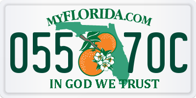 FL license plate 0557OC