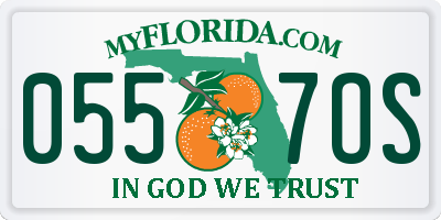 FL license plate 0557OS