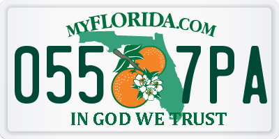 FL license plate 0557PA