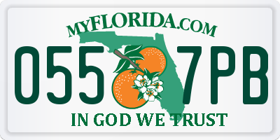 FL license plate 0557PB
