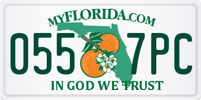 FL license plate 0557PC