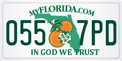 FL license plate 0557PD
