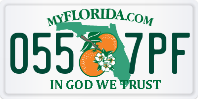 FL license plate 0557PF