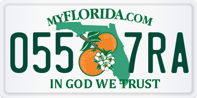 FL license plate 0557RA