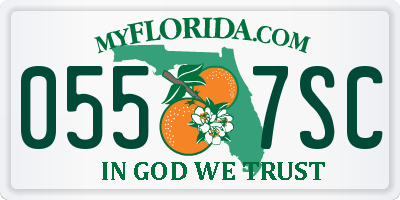 FL license plate 0557SC