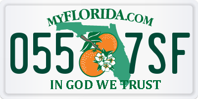 FL license plate 0557SF