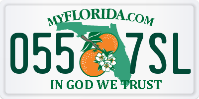 FL license plate 0557SL