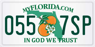 FL license plate 0557SP