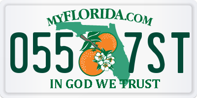 FL license plate 0557ST