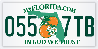 FL license plate 0557TB