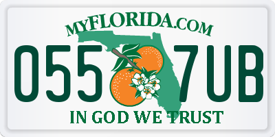 FL license plate 0557UB
