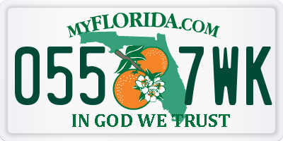 FL license plate 0557WK