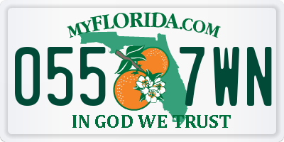 FL license plate 0557WN